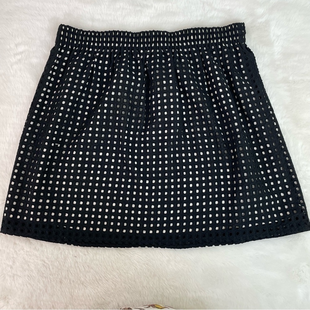 LOFT Black Eyelet Skirt Size Medium